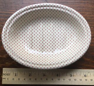 Vintage Crabtree & Evelyn Soap Dish WHITE and RED 2