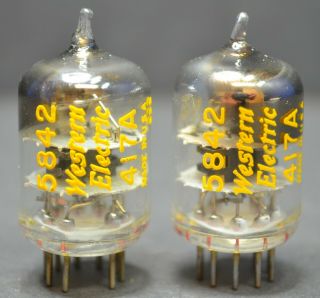 WESTERN ELECTRIC WE - 417A 5842 NOS PERFECT MATCHED PAIR - CLOSE CODES FROM 1955 2