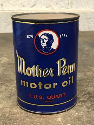 Vintage Mother Penn Motor Oil Quart Can Oil Gas Display Empty