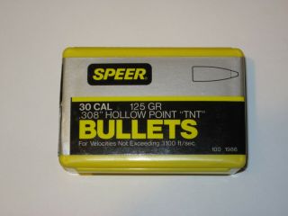 Speer Bullets 30 Cal 125 Gr.  308 " Hollow Point " Tnt " Factory
