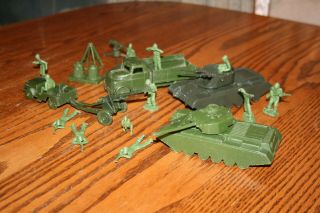 Vintage Payton Army Tank,  Truck,  Jeep,  Gun,  and Soldiers B - Marx MPC TImmee 2