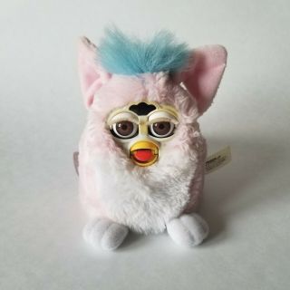 1999 FURBY Baby White with Pink Ears Vintage Tiger brand Hasbro 2