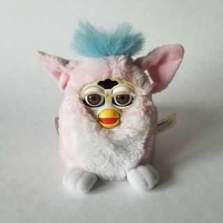 1999 FURBY Baby White with Pink Ears Vintage Tiger brand Hasbro 3