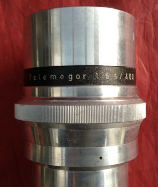Large Vintage Meyer - Optik Gorlitz Telemegor f:5.  5 400mm Lens w Exakta Mount (NR) 6