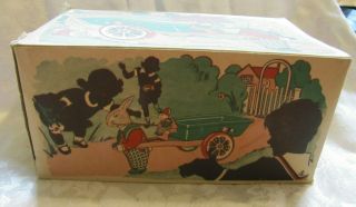 Vtg.  Tin Lithograph Toy RABBIT Easter Bunny Pulling Wagon/Cart WYANDOTTE E - 507 2
