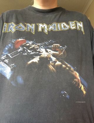Iron Maiden Man On The Edge Vintage 1995 T Shirt Size Xl With Back Print