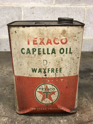 Vintage Texaco Capella Oil Motor Oil 1 Gallon Can Oil Gas