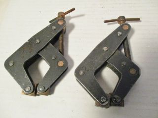 Two Vintage Kant Twist 2 Inch Pipe Clamps Iron With Copper Screw Down