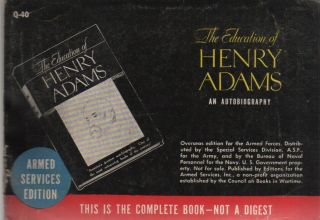 Armed Services Edition: The Education Of Henry Adams (q40)