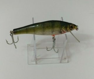 Bagley Balsa Small Fry Perch All Brass Vintage Musky Pike Crankbait Fishing Lure