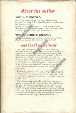 VINTAGE BOOK: The Incredible Journey by Sheila Burnford (1961) - P&P 2