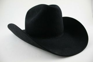 Vintage John B Stetson 4x Beaver Black Cowboy Western Hat - Size 7 Long Oval