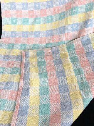 Vintage Beacon Waffle Weave Pastel Block Baby Blanket Cotton Knit Wpl 1675