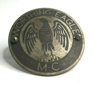 Worthing Eagle Mc Motorcycle Club Auto Badge Vintage Old