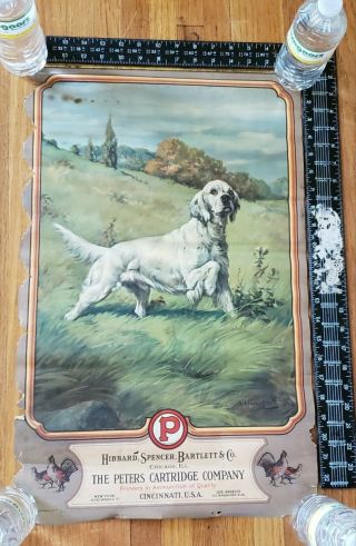 1920s Advertising Poster,  The Peters Cartridge Company.  Dog Hunting.