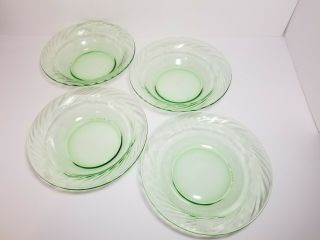 Vintage Pyrex Festiva Spring Green Glass Bowls Set Of 4