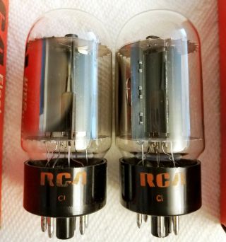 Rca 6l6gc A - Nos 2 - Tubes Black Plate Holy Grail Matched Pair Test Great 1969 Usa