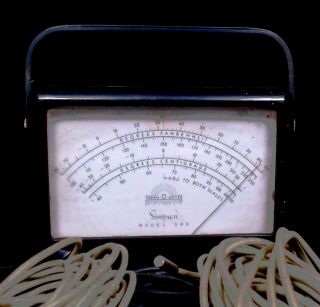 Vintage Simpson 389 Therm - O - Meter Measures Degrees Fahrenheit & Centigrade