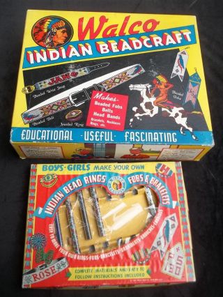 Indian Walco Beadcraft Kit Loom Make Beaded Jewelry Vintage Beading Crafts