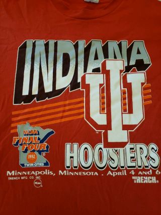Indiana Hoosiers Basketball T Shirt Mens Large Vintage 1992 Ncaa Final Four Iu