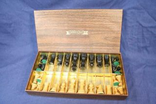 Vintage Staunton Wood Cavalier Chess Set 3” King W/ Divided Box