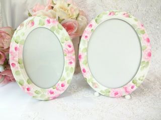 Bydas Oval Pink Rose Frames Hp Hand Painted Chic Shabby Vintage Cottage