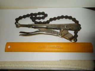 Vintage Petersen Vise Grip 20r Chain Locking Pliers Dewitt Made In Usa Pat 