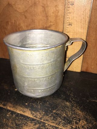 Vintage Measuring Cup Aluminum Old Timer One Cup Measure