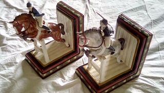 Vintage Fitz & Floyd Equestrian Horse Bookends
