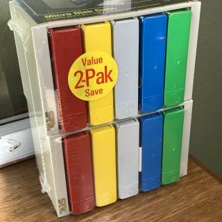 Vintage Srw Micro Disk Cube 10 Color Coded Cases For 3.  5 " Disks Still