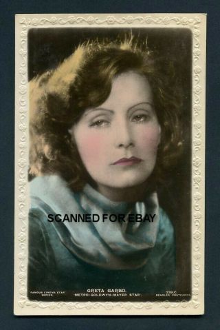 Greta Garbo Vintage Beagles Series Color Tinted 1920s Photo Postcard