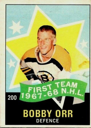 1968 - 69 O - Pee - Chee Bobby Orr All Star 200 Good/vg Vintage Hockey Card