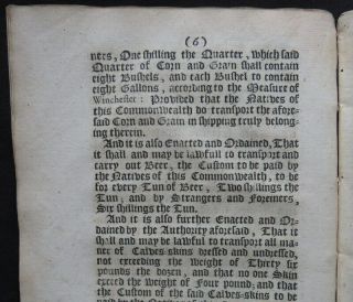 CROMWELL ACT 1657 LIFT EXPORT RESTRICTIONS COMMODITIES Commonwealth MUSKETS 10