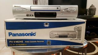 Panasonic Pv - V4623s Vhs Vcr With Opened Box Hi - Fi Stereo Illuminated Remote