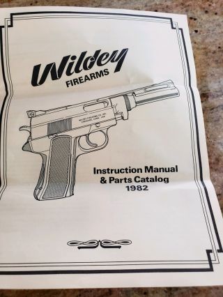 Wildey Firearms 3 Part 1982 Dealer Information Package