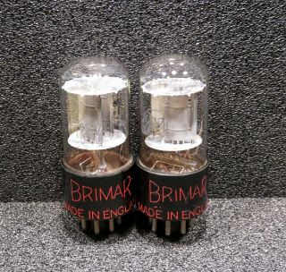 Mached Pair 6sn7gt Brimar Red Lable,  Cv1988,  Ecc32,  Strong Test