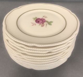 12pc Vintage Castleton China Dolly Madison Rose Pattern Bread & Butter Plates