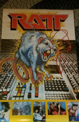 Ratt 1984 Poster Vintage.  Old Stock.  35 Yrs Old.
