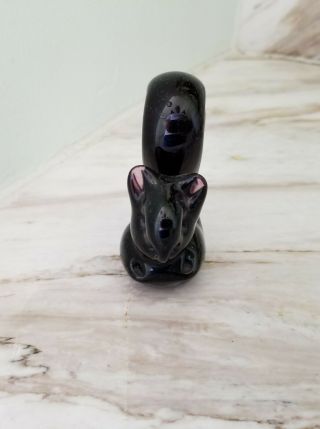 Hand Blown Vintage Amethyst Glass Squirrel Paperweight Figurine Purple Glass 3
