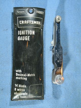Vintage Sears Craftsman No.  40801 Ignition Gauge Set Decimal - Metric Marking Usa