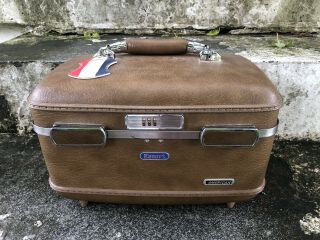 Vintage American Tourister Travel Makeup Train Case With Combo Lock