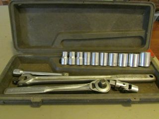 Vintage =v= Craftsman 1/2 " Drive Socket Set Ratchet Permanex Breaker Bar Tool