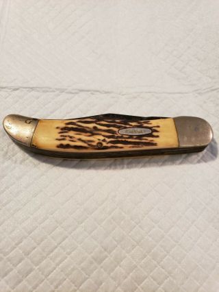 Vintage Kabar Knife Bone Handle 2 Blade Very Old - " Big Boy " 5 " Handle