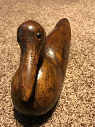 Hand Carved Duck Decoy; Artist Signed 82