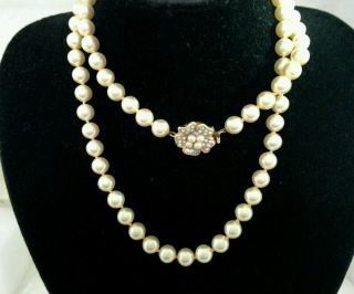 PM.  Vintage Majorica knotted Pearl necklace - 76 cm signed. 3