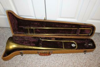 Fine Vintage Olds Ambassador Trombone " Los Angeles " Serial 51887 W/case & Mp