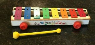 Fisher Price Xylophone 870 Mallet 1964 - 1978 Vintage Collectible Child Toy