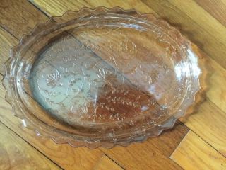 Vintage Floragold Oval Platter Louisa Carnival Glass Oval 11 1/2”