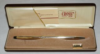 Vintage Cross 10k Gold Filled Pen In Case With Paperwork