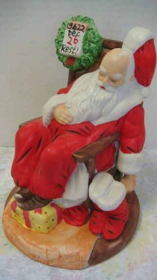 Vintage Norman Rockwell Figurine Sleeping Santa Christmas Dec 26 Rest